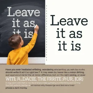 “Leave It As It Is” Or “Leave It As Is|The Correct Version